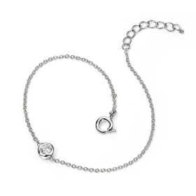 Chain Link Bracelet with Cubic Zirconia