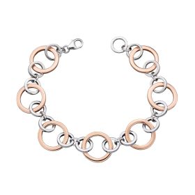 Open Circle Link Bracelet with Rose Gold Plating