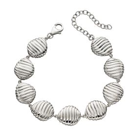 Silver Swirl Pebble Bracelet