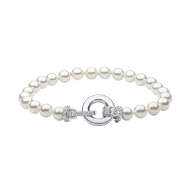 Diamonfire Shell Pearl Bracelet with Zirconia Feature Clasp