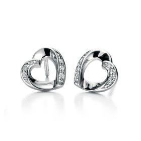 Fiorelli Open Heart Stud Earrings with Cubic Zirconia