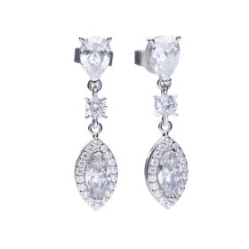 Diamonfire Marquise and Pave Zirconia Drop Earrings 