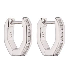 Fiorelli Layered Octagon Hoop Earrings with Cubic Zirconia