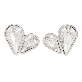 Fiorelli Split Heart Earrings with Crystal
