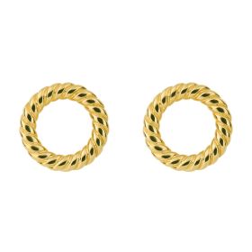 Fiorelli Rope Pattern Stud Earrings with Yellow Gold Plating