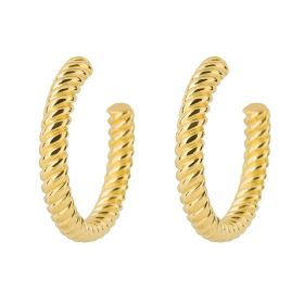 Fiorelli Rope Pattern Hoop Earrings with Yellow Gold Plating