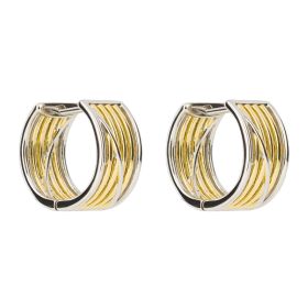 Fiorelli Cage Design Rounded Hoop Earrings with Yellow Gold Plating