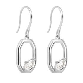 Fiorelli Elongated Octagon Drop Earrings with Cubic Zirconia