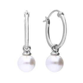 Diamonfire Assembled Hoop Earrings with Shell Pearl 