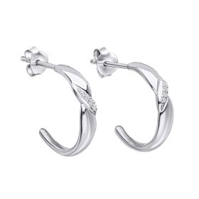Twist 3/4 Hoop Earrings with Cubic Zirconia