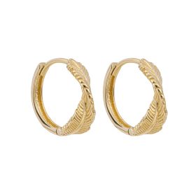 Leaf Twist Hoop Earrings in 9ct Gold