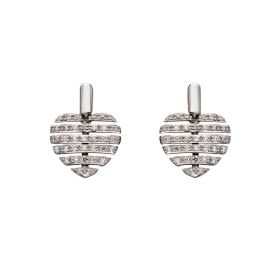 Split Diamond Heart Earrings in 9ct Gold