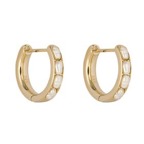 Seed Pearl Hoop Earrings in 9ct Gold