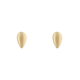 Plain Teardrop Stud Earrings - in 9ct Yellow Gold