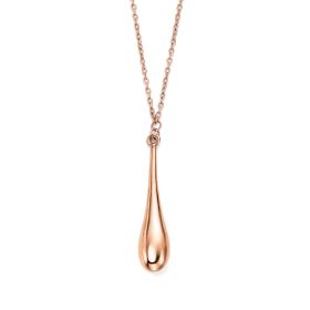 Elongated Drop Necklace in Rose Gold