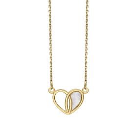 Heart Necklace with Mother of Pearl in 9ct Gold