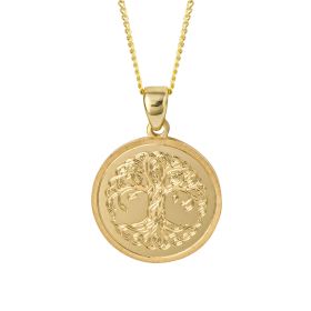 Engraved Tree of Life Pendant in 9ct Gold