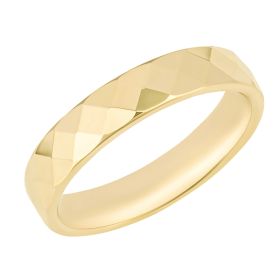 Hexagonal Textured Ring in 9ct Gold