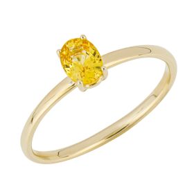 Oval Cut Yellow Sapphire Ring in 9ct Gold