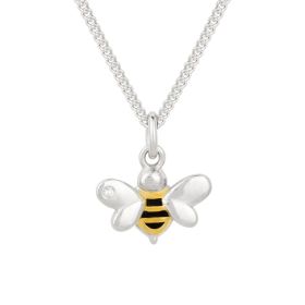 Enamel Bee Necklace with Diamond