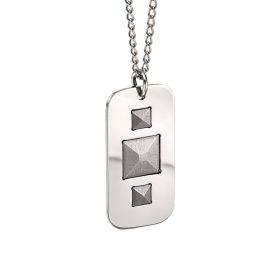 Fred Bennett Dog Tag Necklace with Raised Pyramid Design