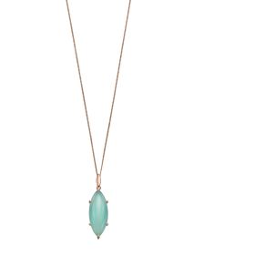 Marquise Aqua Chalcedony and Rose gold Pendant