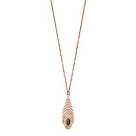 Rose Gold Peacock Feather Pendant