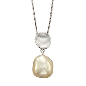 Fiorelli Concave Drop Pendant with Pearl