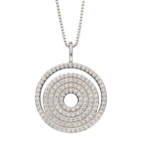 Fiorelli Spiral Pendant with Pave Cubic Zirconia