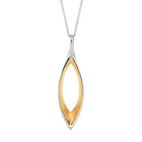 Fiorelli Fluid Navette Pendant with Yellow Gold Plating