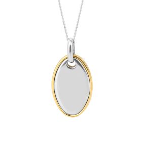 Fiorelli Two Tone Double Oval Disc Pendant with Yellow Gold Plating
