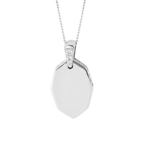 Fiorelli Elongated Octagon Tag Pendant with Cubic Zirconia