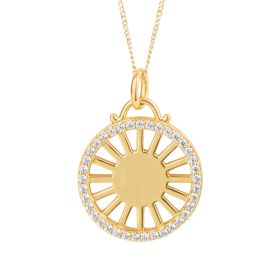 Fiorelli Medallion Pendant with Yellow Gold Plating