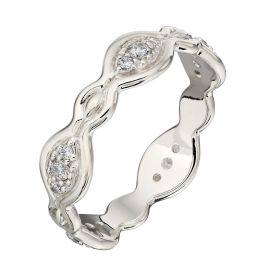 Wave Ring with Cubic Zirconia