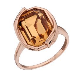 Ribbon Detail Ring with Colorado Topaz Coloured Crystal