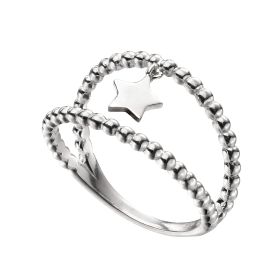 Double Band Ring with Star Charm