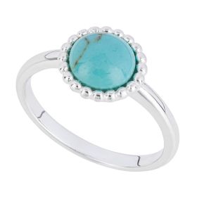 Stippled Border Turquoise Ring