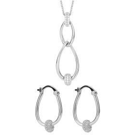 Fiorelli Doughnut Twist Pendant and Earrings Kit with Cubic Zirconia